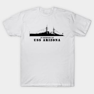 Battleship - USS Arizona - Silhouette - In Memory Of T-Shirt